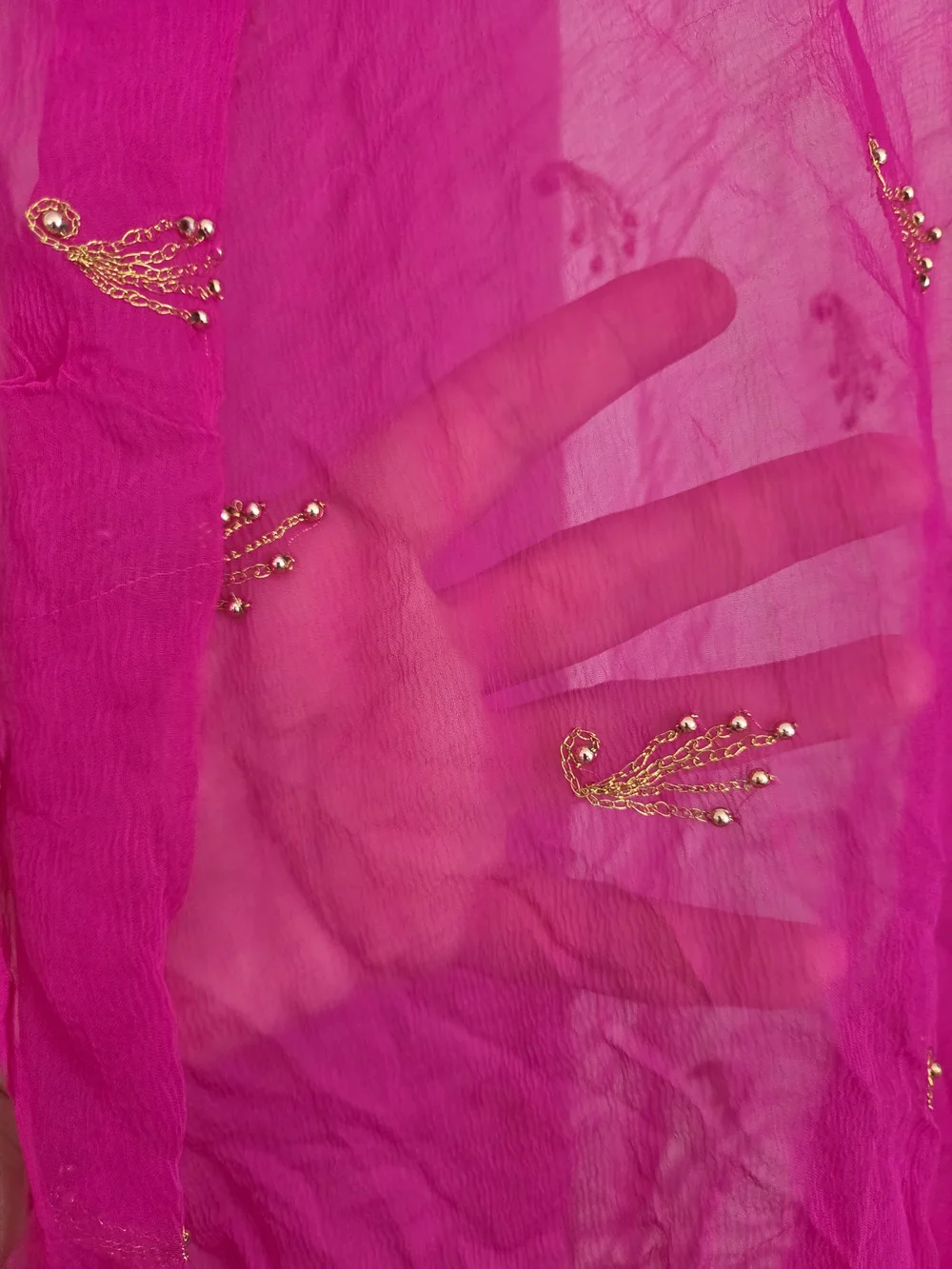 Pink Sheer Embellished Scarf - Unbranded. Very Big. Silky